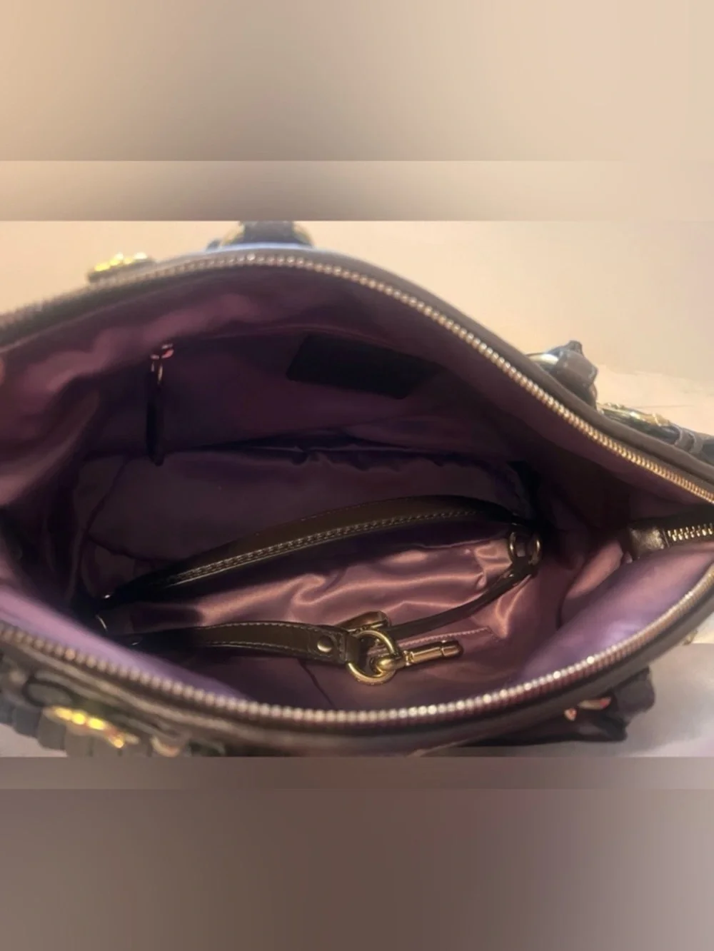 Coach Gathered Leather Sofia Satchel - Picture 4 of 6